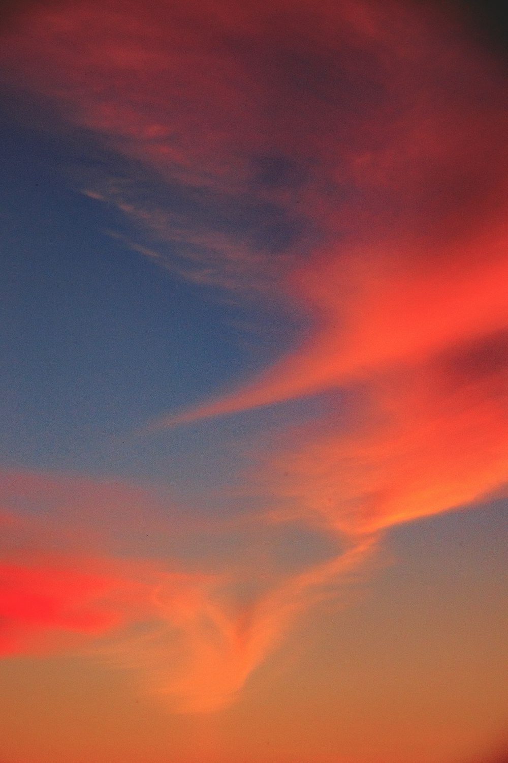 orange and blue cloudy sky