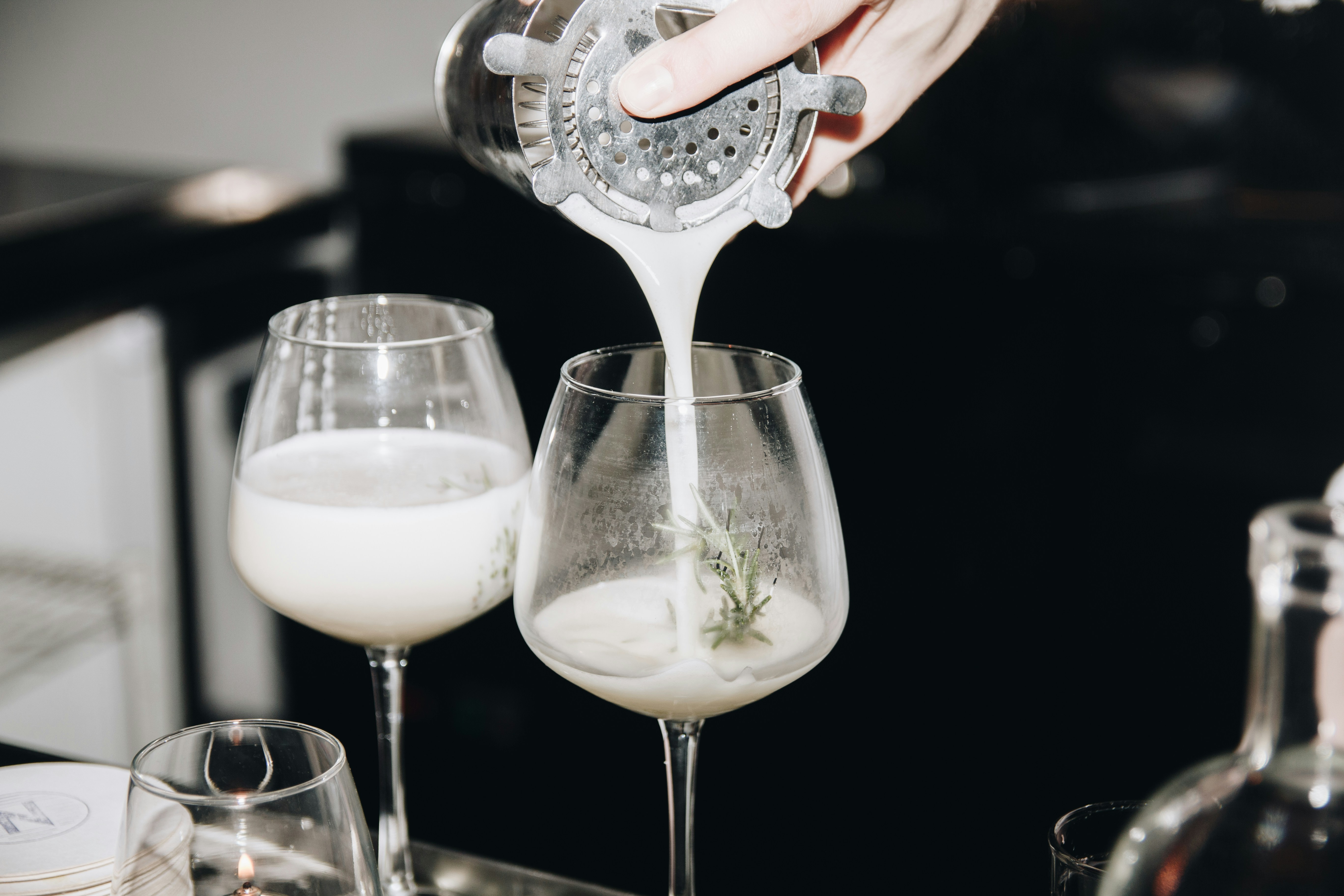 Pouring cocktails