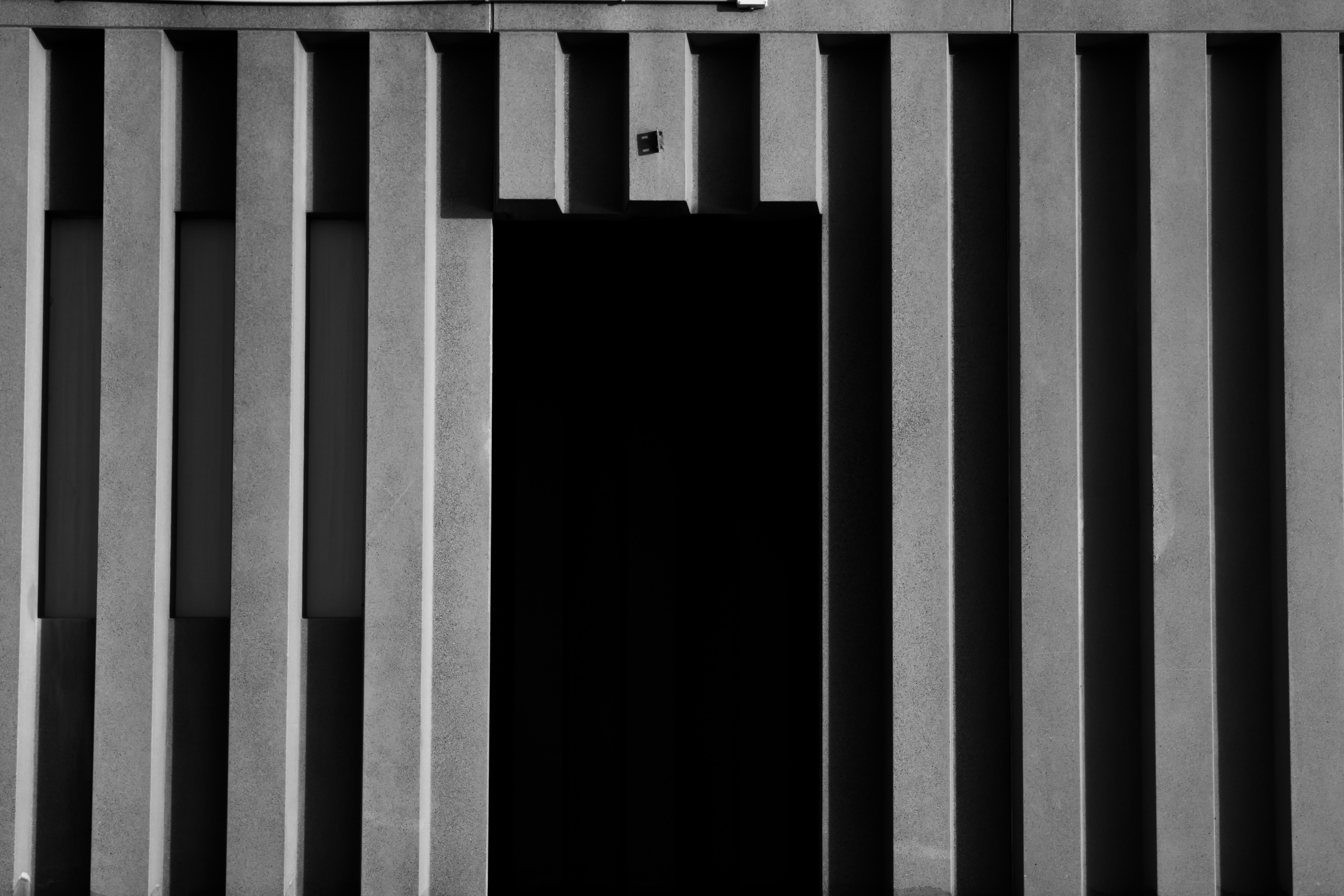 black and white striped wall