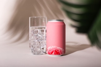 pink pillar candle in clear glass candle holder