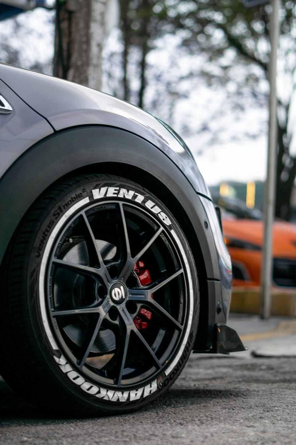 silver car wheel with tire