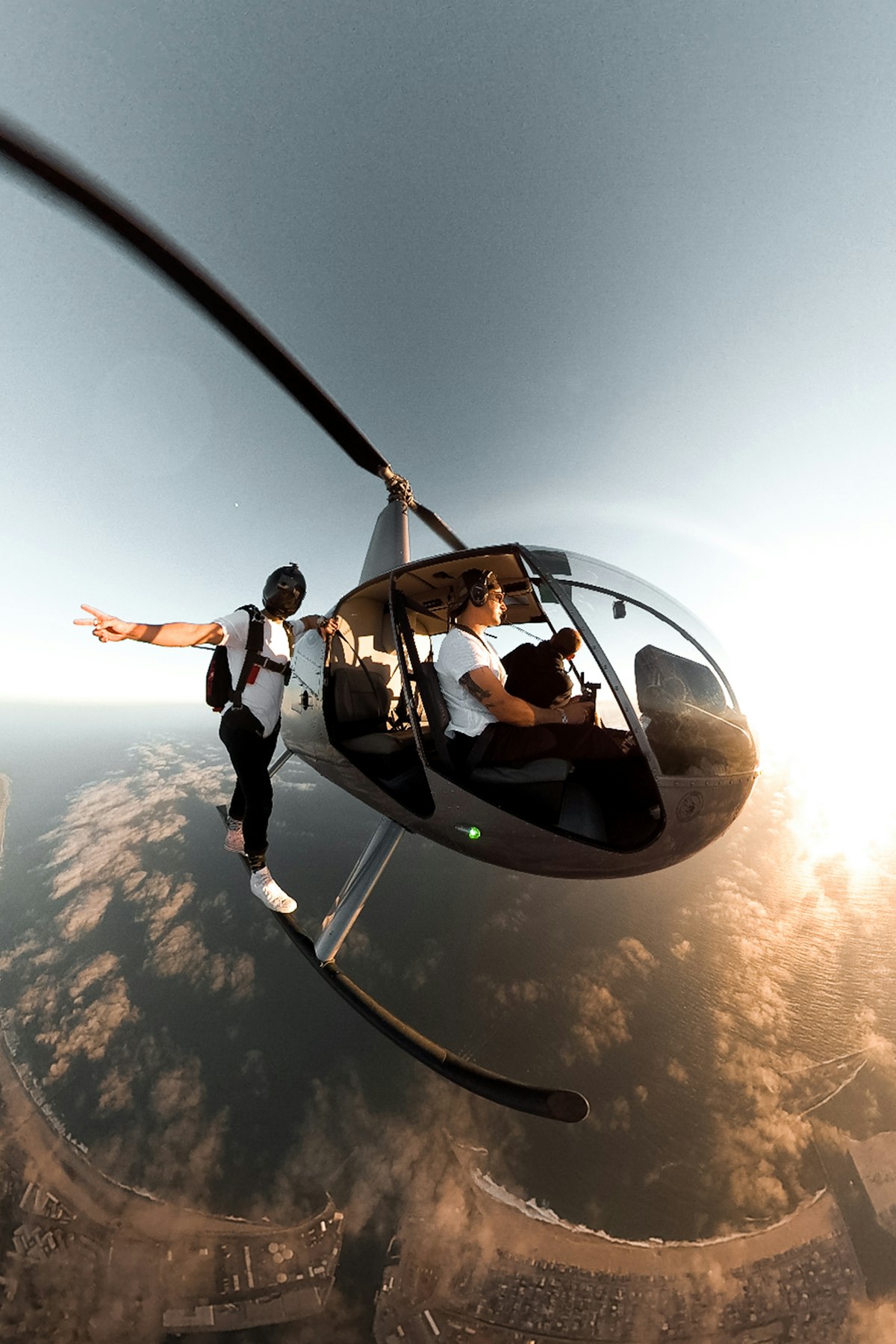 Skydiver in freefall position