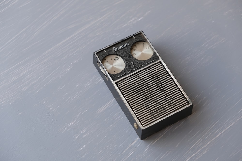 black and silver portable radio