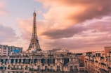The majestic skyline of Paris featuring the Eiffel Tower at dusk.