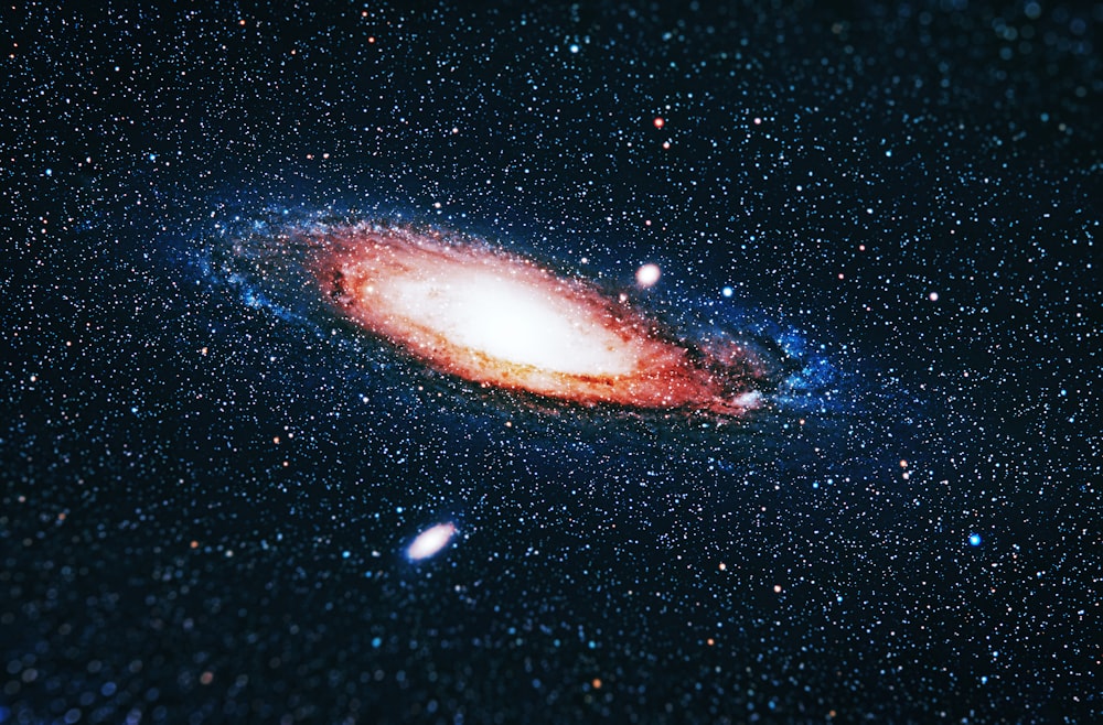 blue and red galaxy illustration