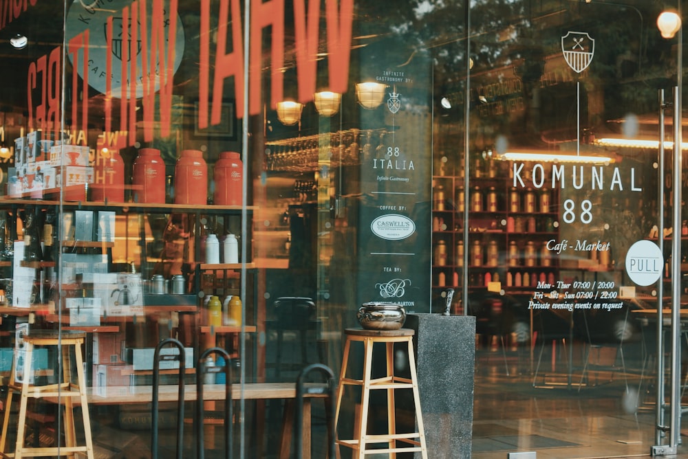 red and gray bar stools