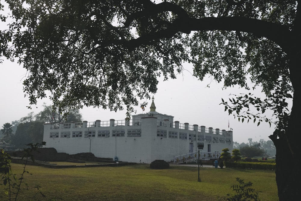 white concrete building near green trees during daytime