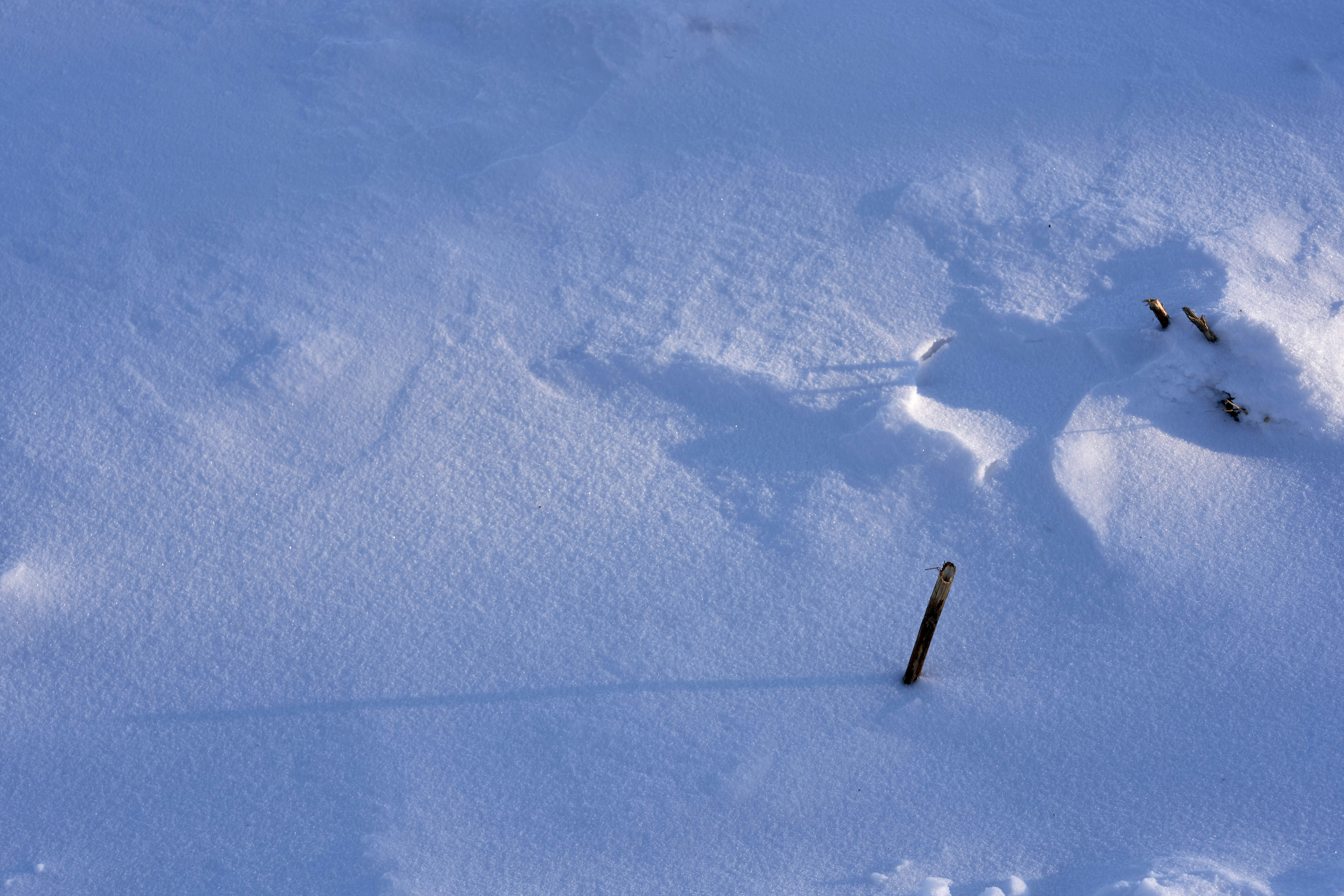 black metal bar on snow covered ground