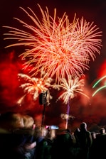 red fireworks display during night time