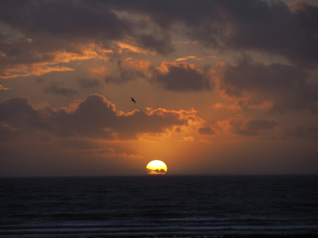 body of water under cloudy sky during sunset