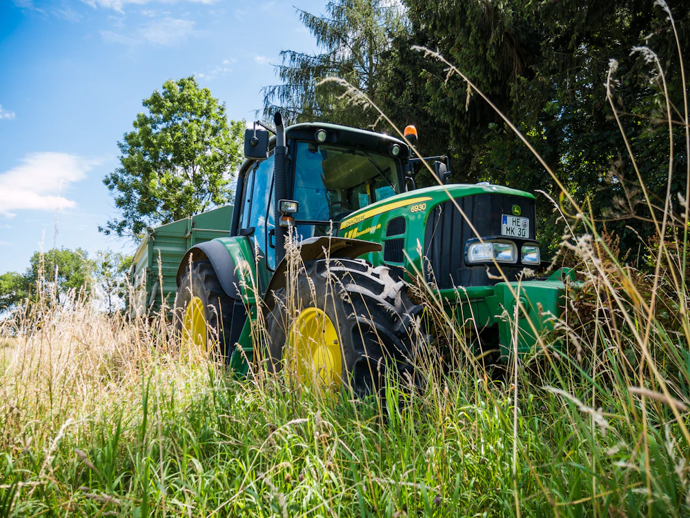 Tractor in a grassy outdoor area