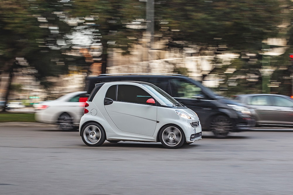 silver 5 door hatchback on road during daytime