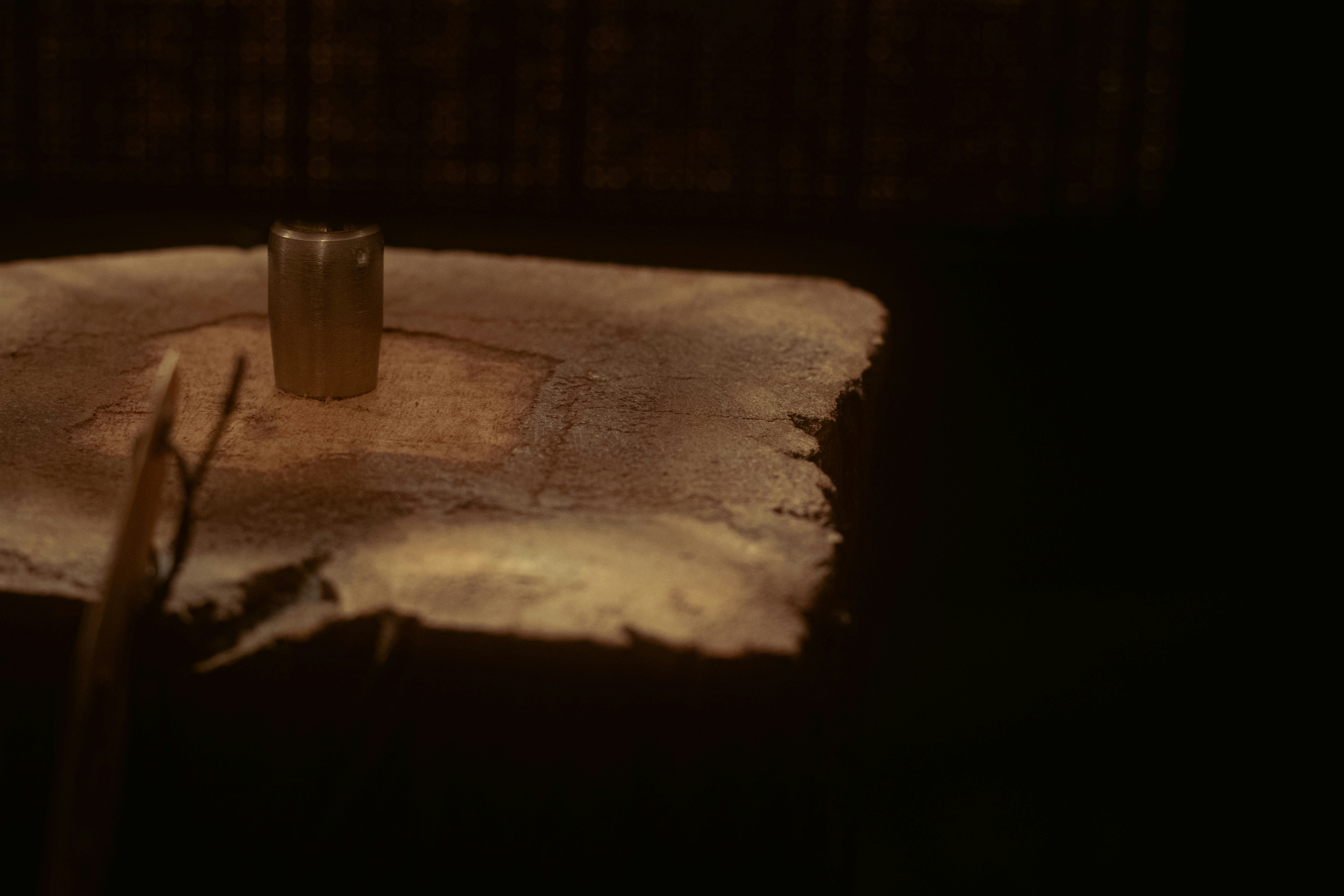 wooden desk lamp detail