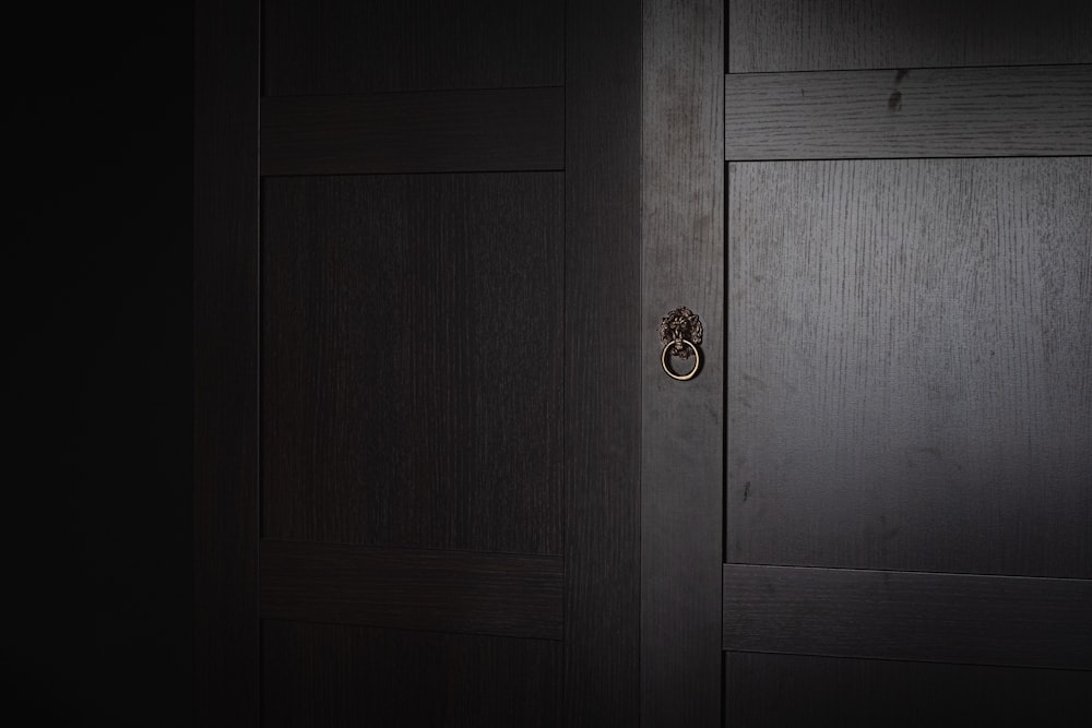 brown wooden door with gold door knob