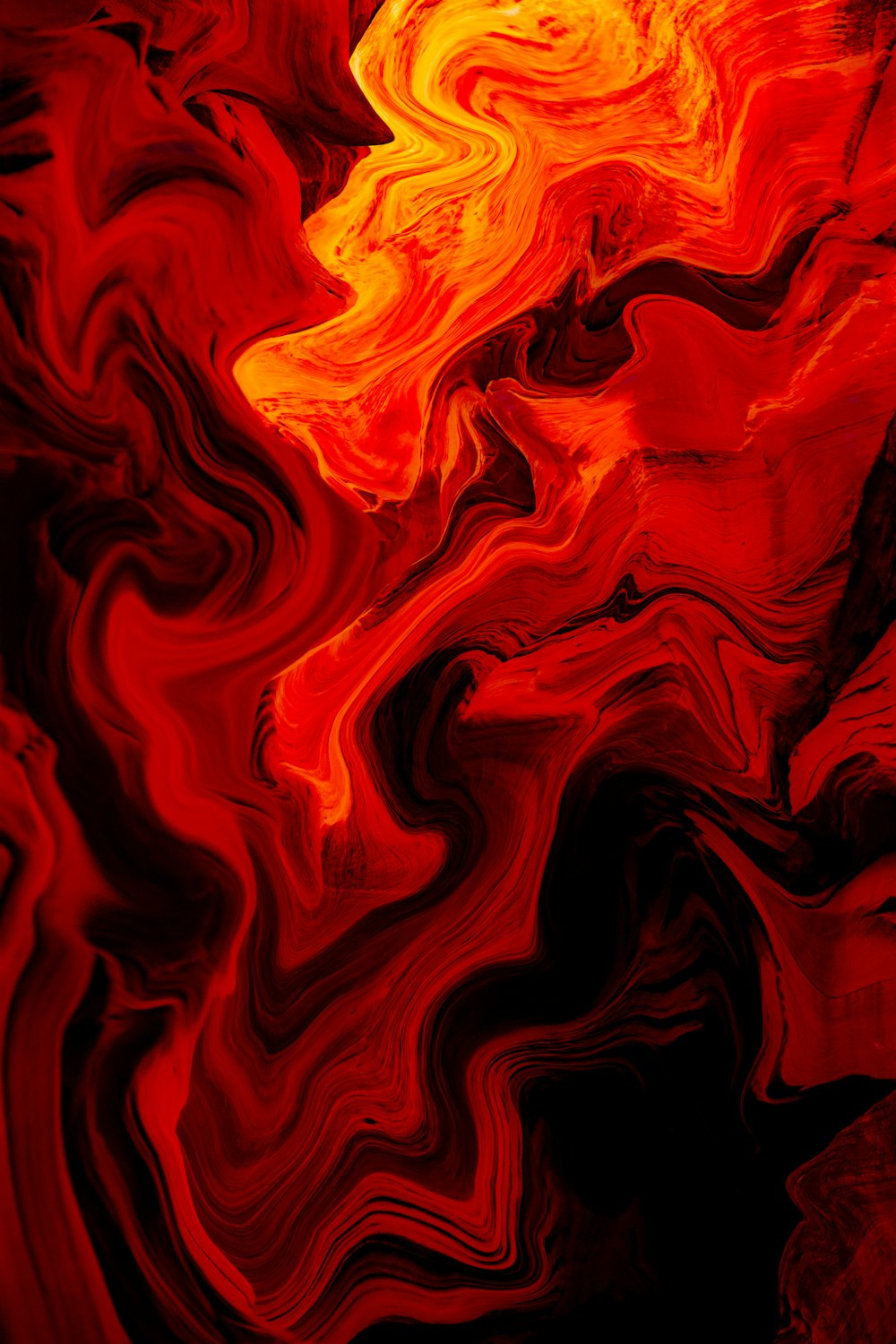 peinture abstraite rouge et noire