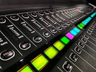 black and gray audio mixer