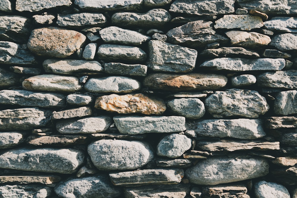 brown and gray stone wall