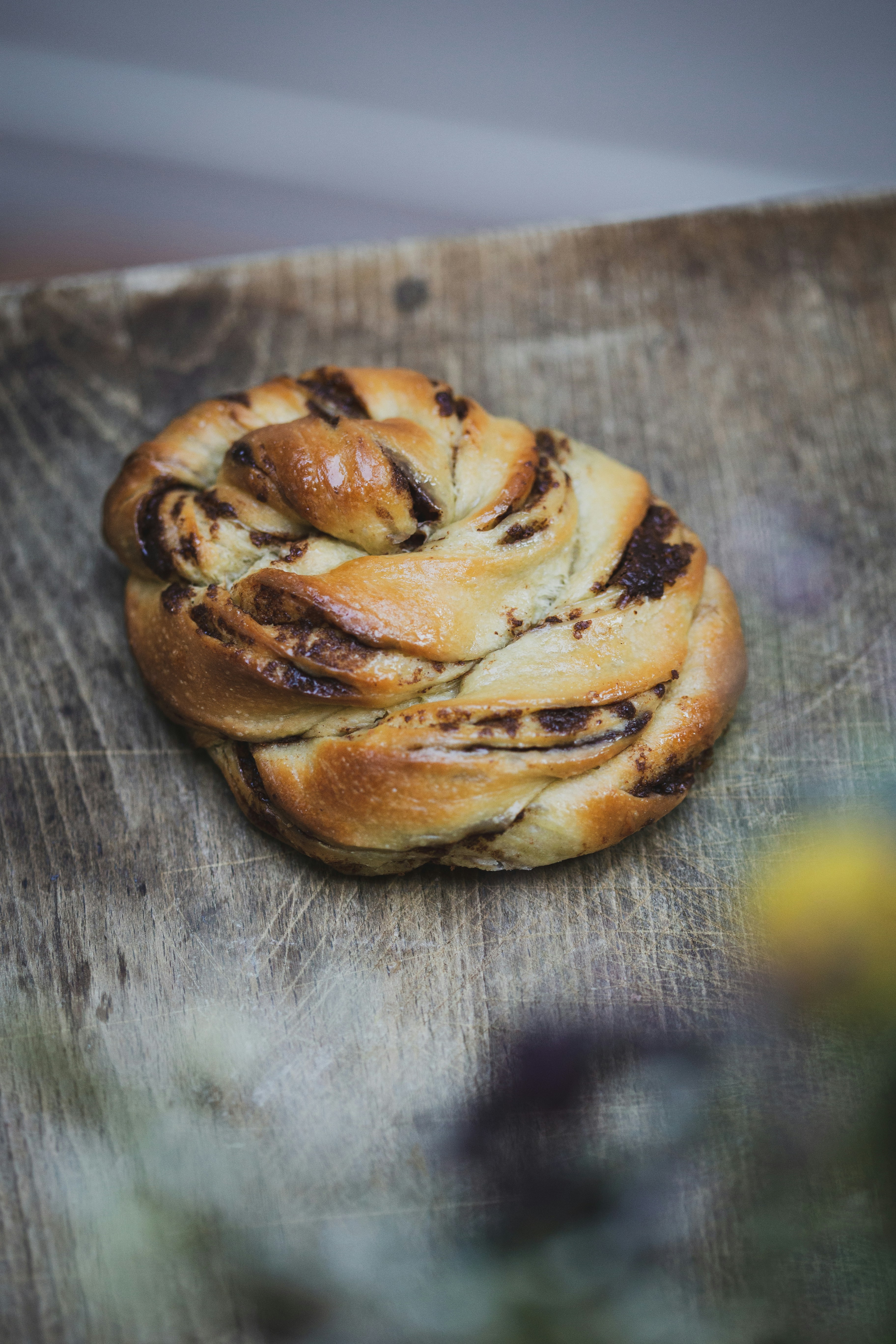 brown bread on stainless steel table