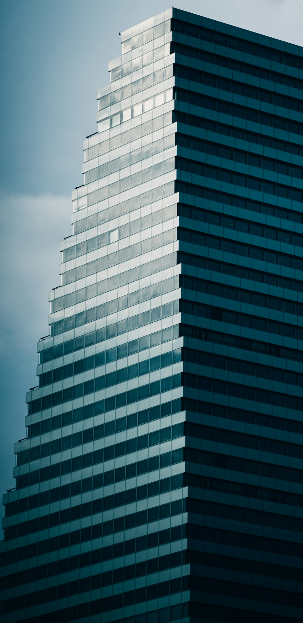 blue and white concrete building