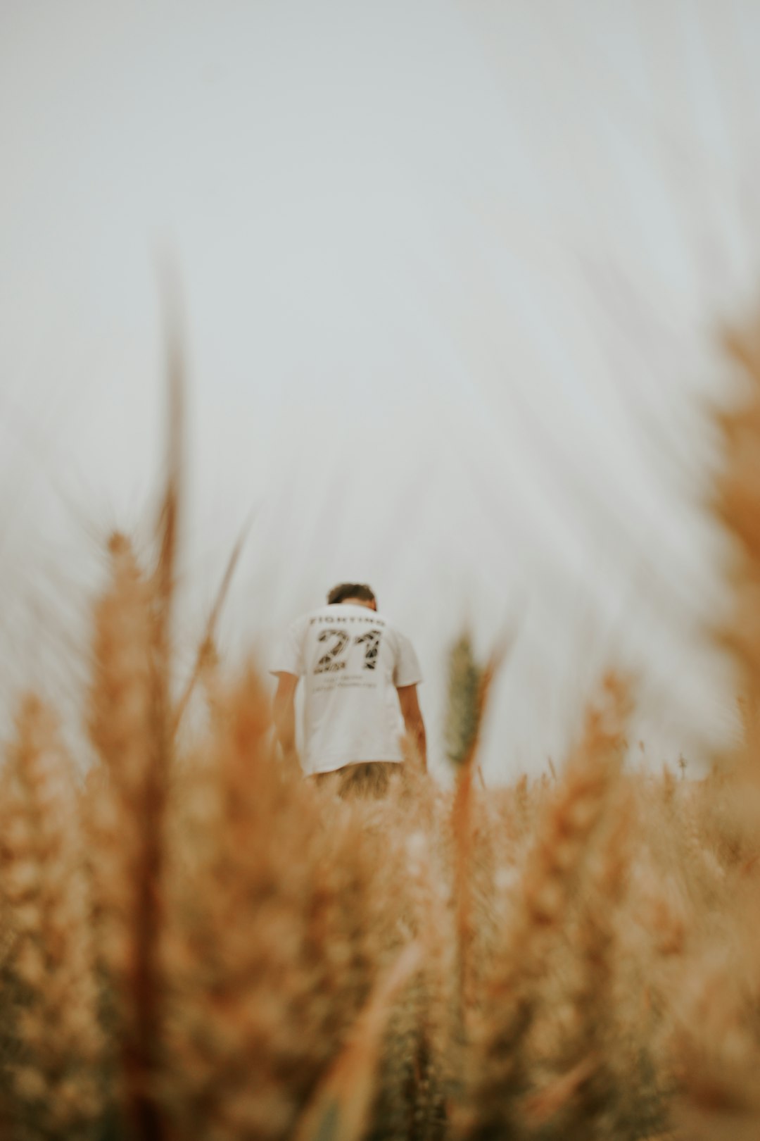 person in white hoodie standing on brown grass field during daytime
