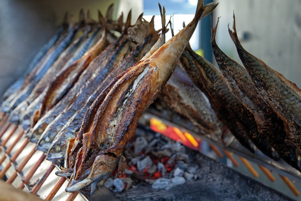 grilled fish on charcoal grill
