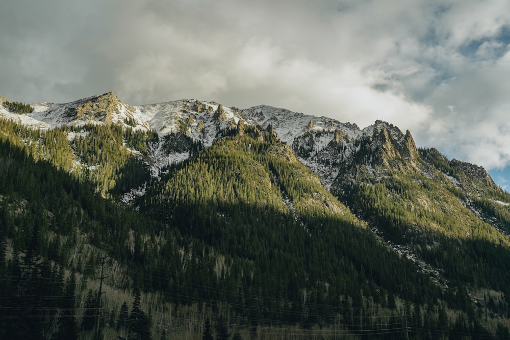 green trees on mountain under cloudy sky during daytime