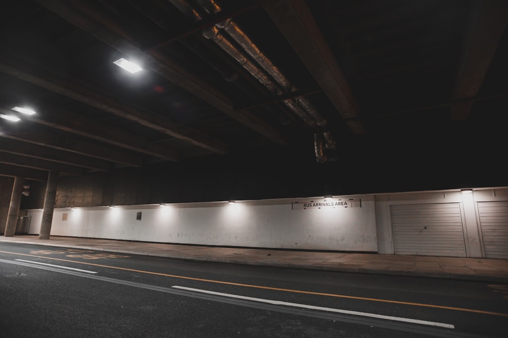 black asphalt road during night time