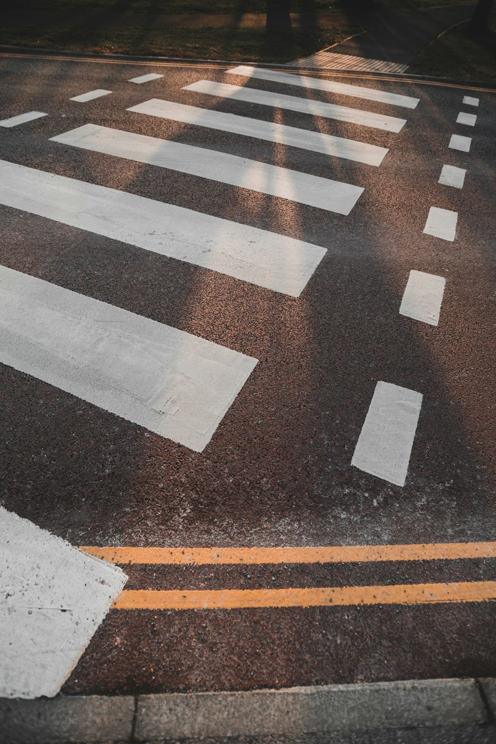 white and brown pedestrian line