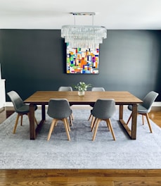  wooden dining table with chairs