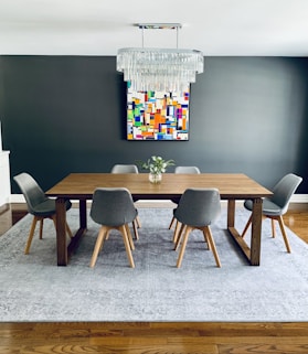  wooden dining table with chairs