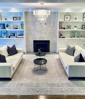 Elegant living room sparkling after a Master Clean house cleaning service.