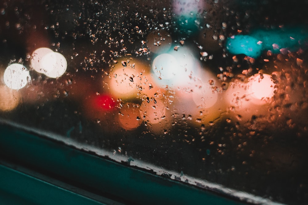 water droplets on glass window