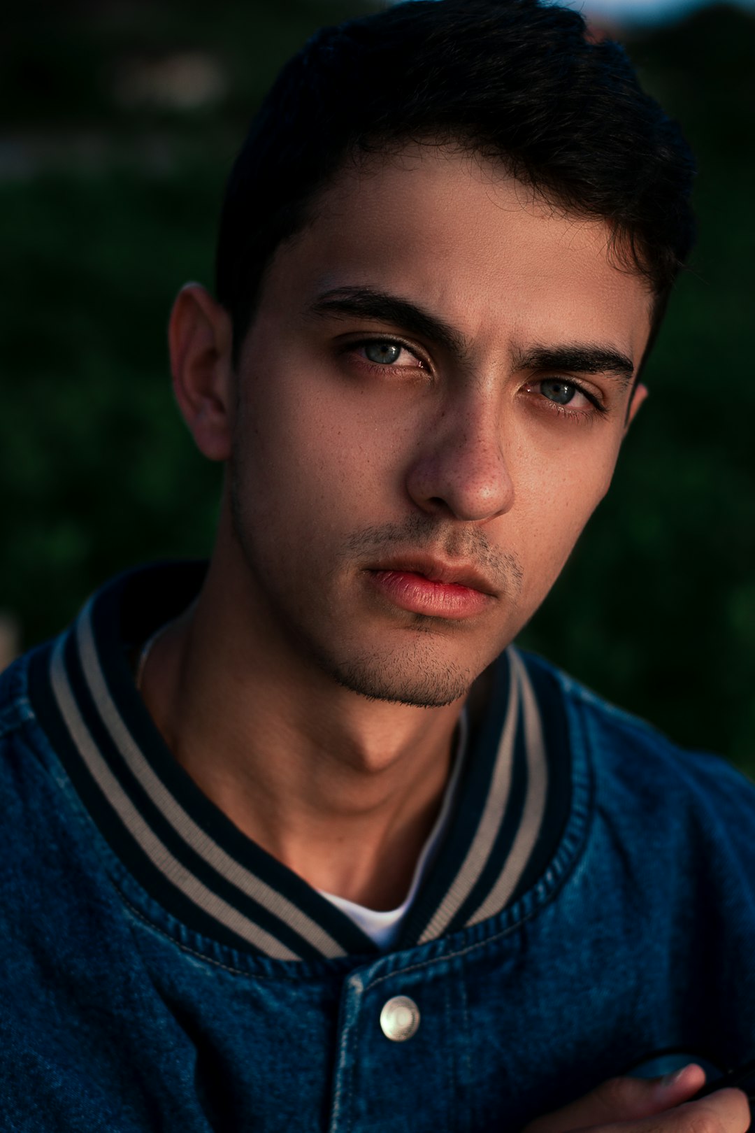 boy in blue and white crew neck shirt