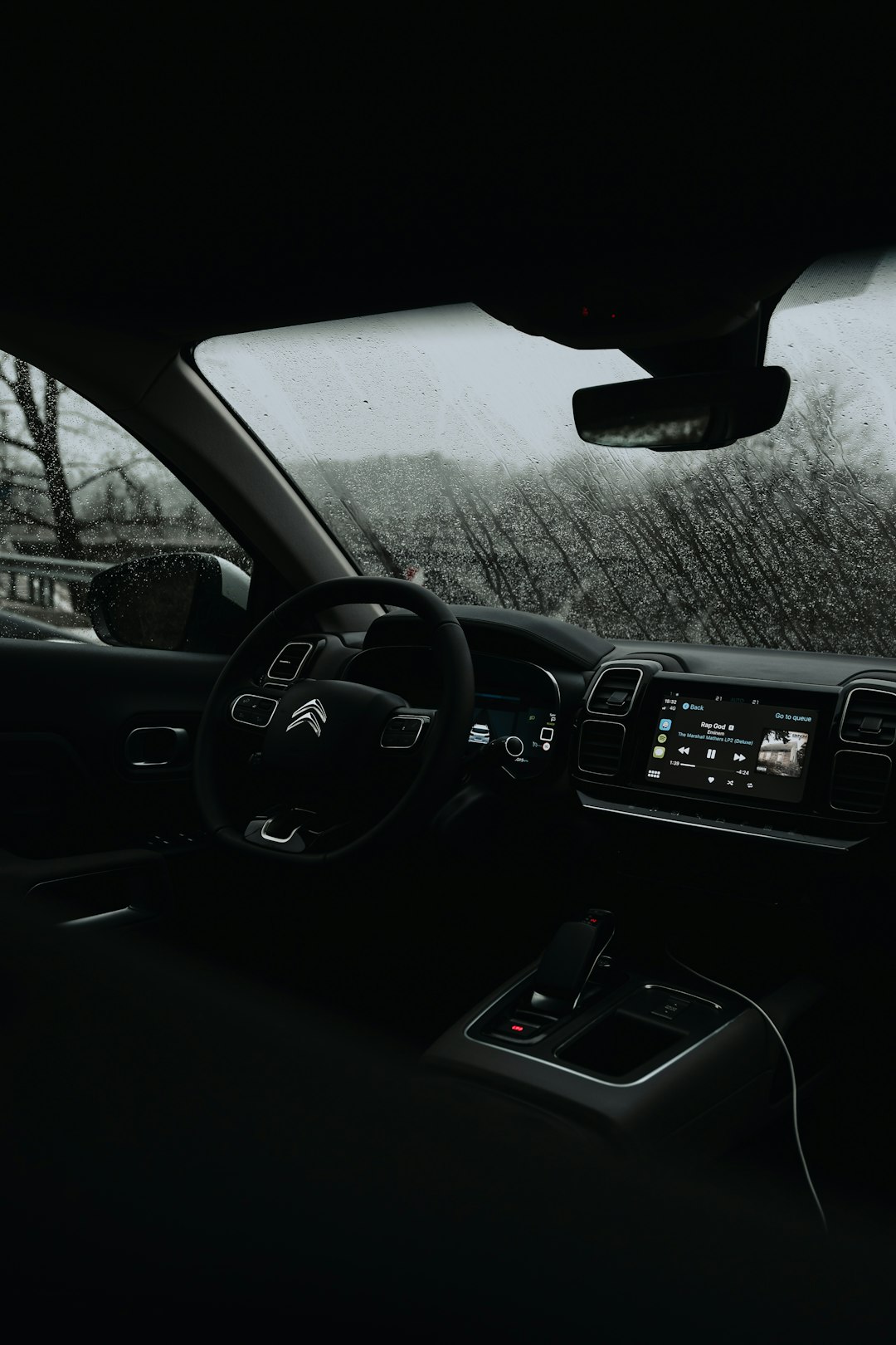black car interior during daytime