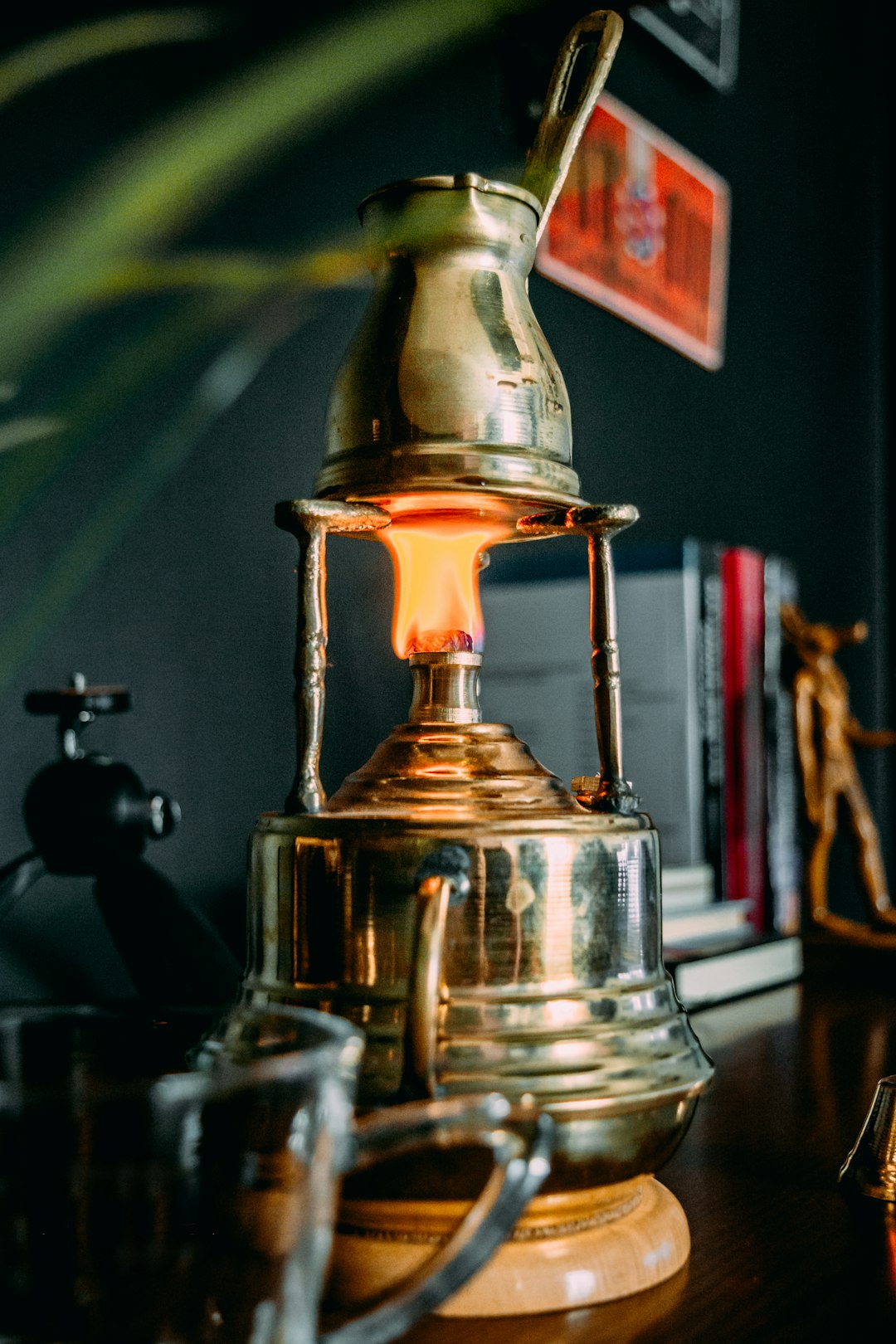 gold and silver bell on table