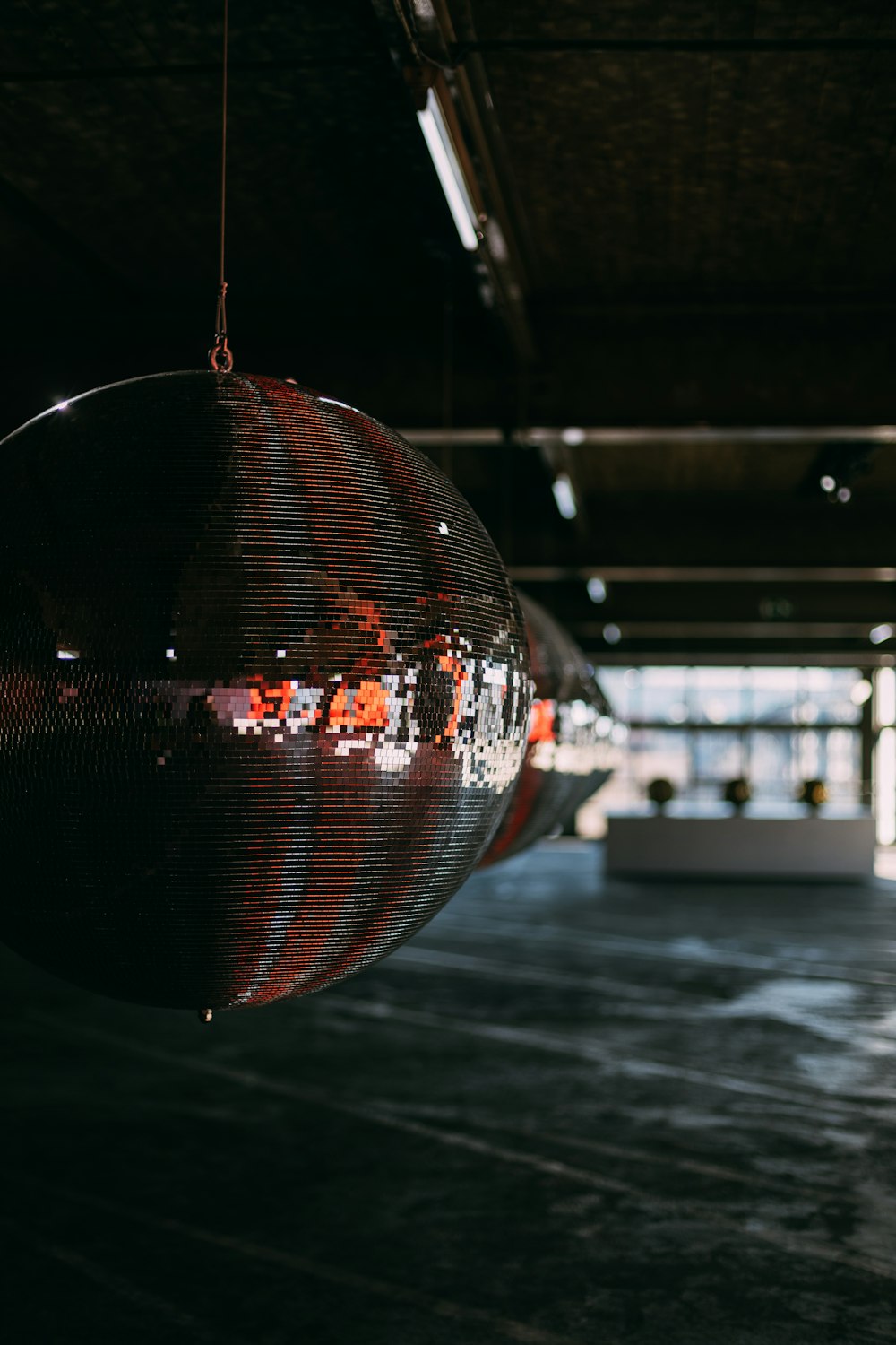 red and black paper lantern