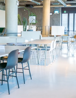 white table with chairs and chairs