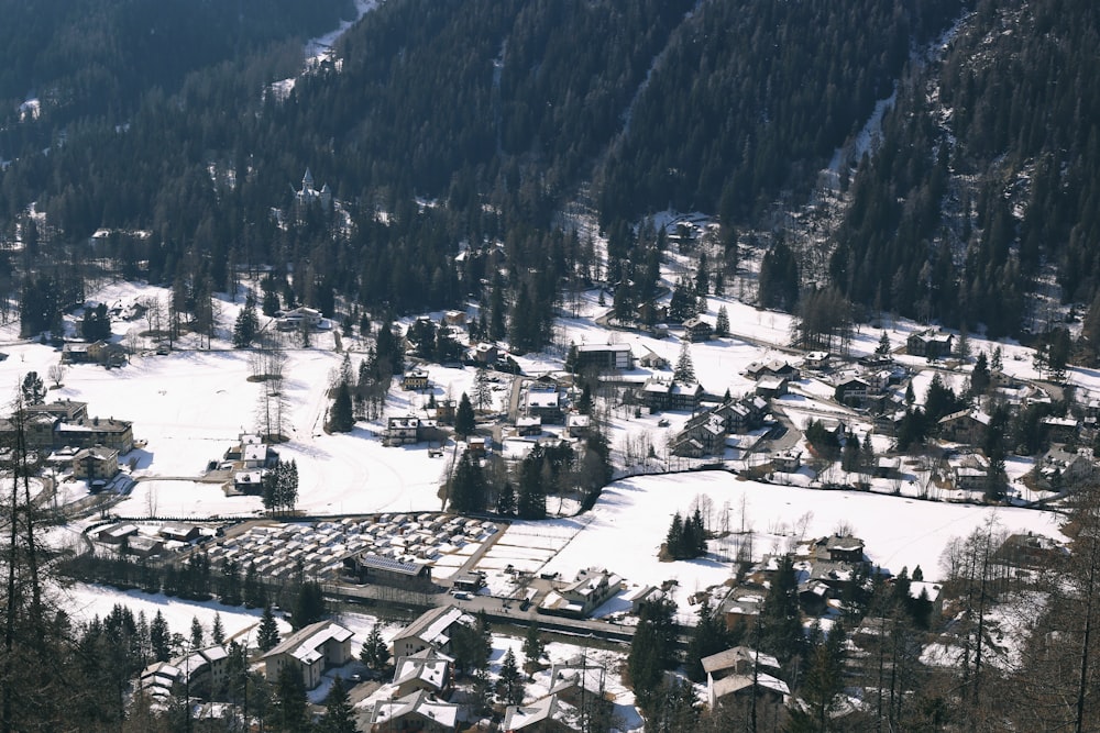 aerial view of city near mountain during daytime