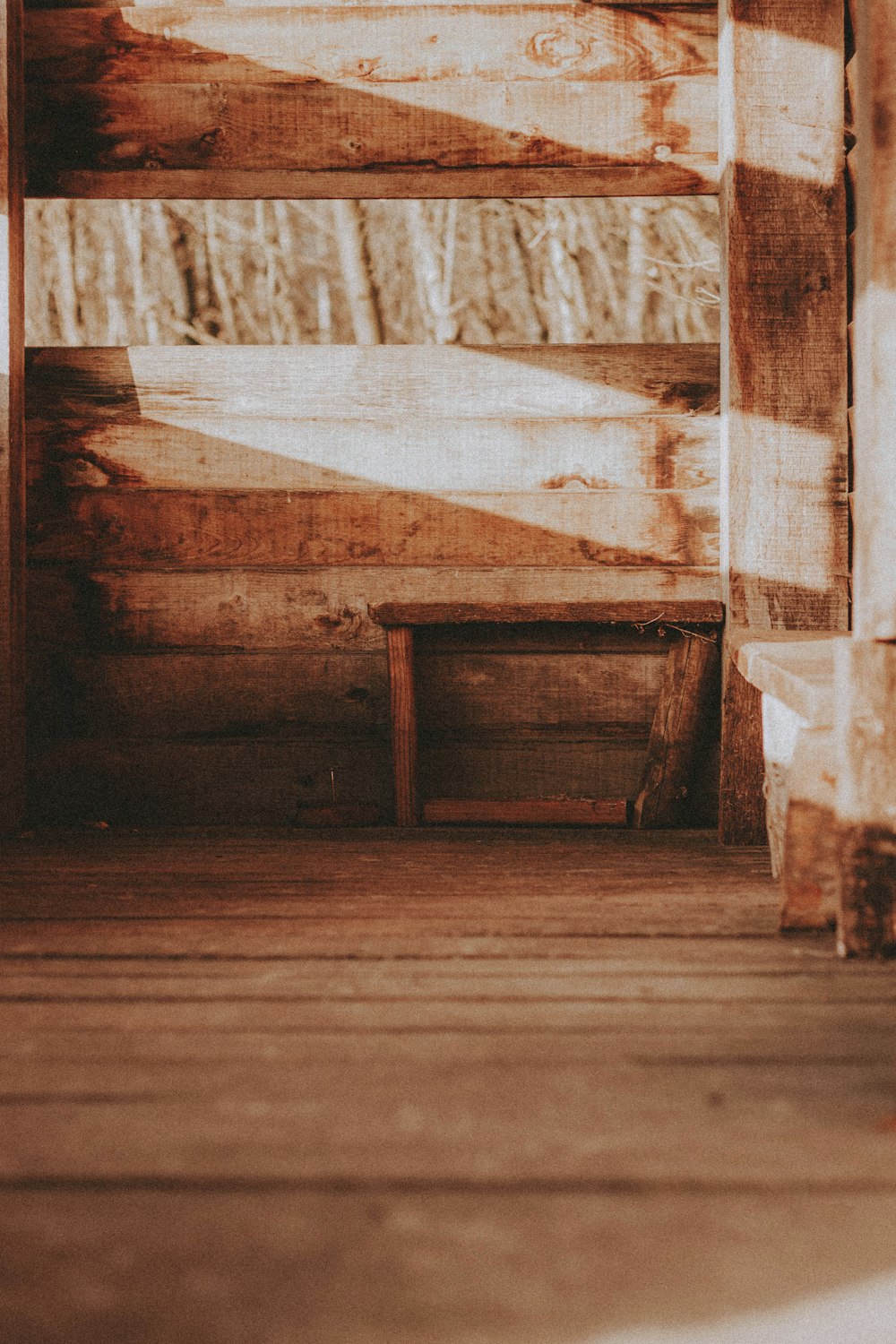 grayscale photo of wooden plank