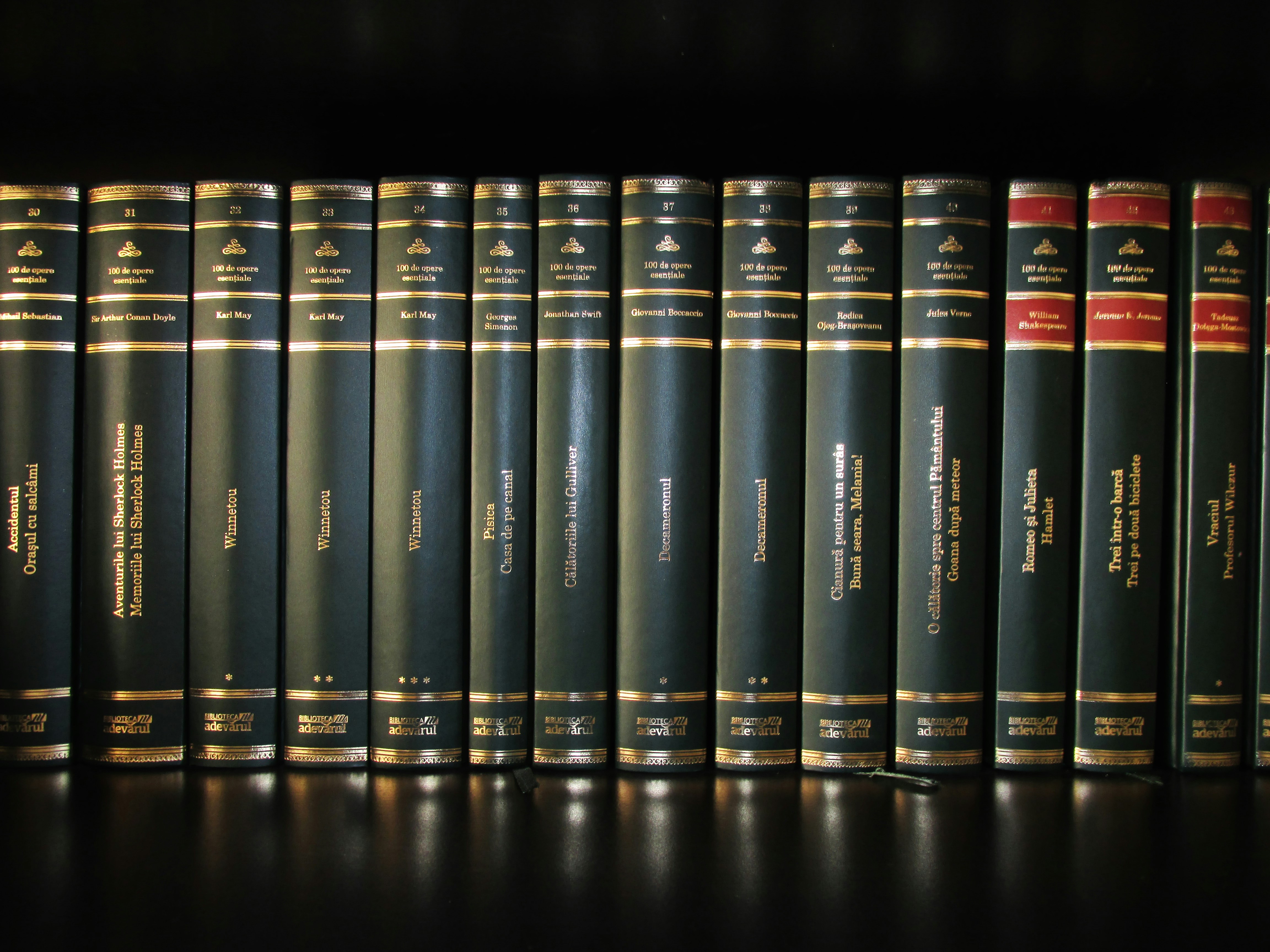 stack of books on shelf