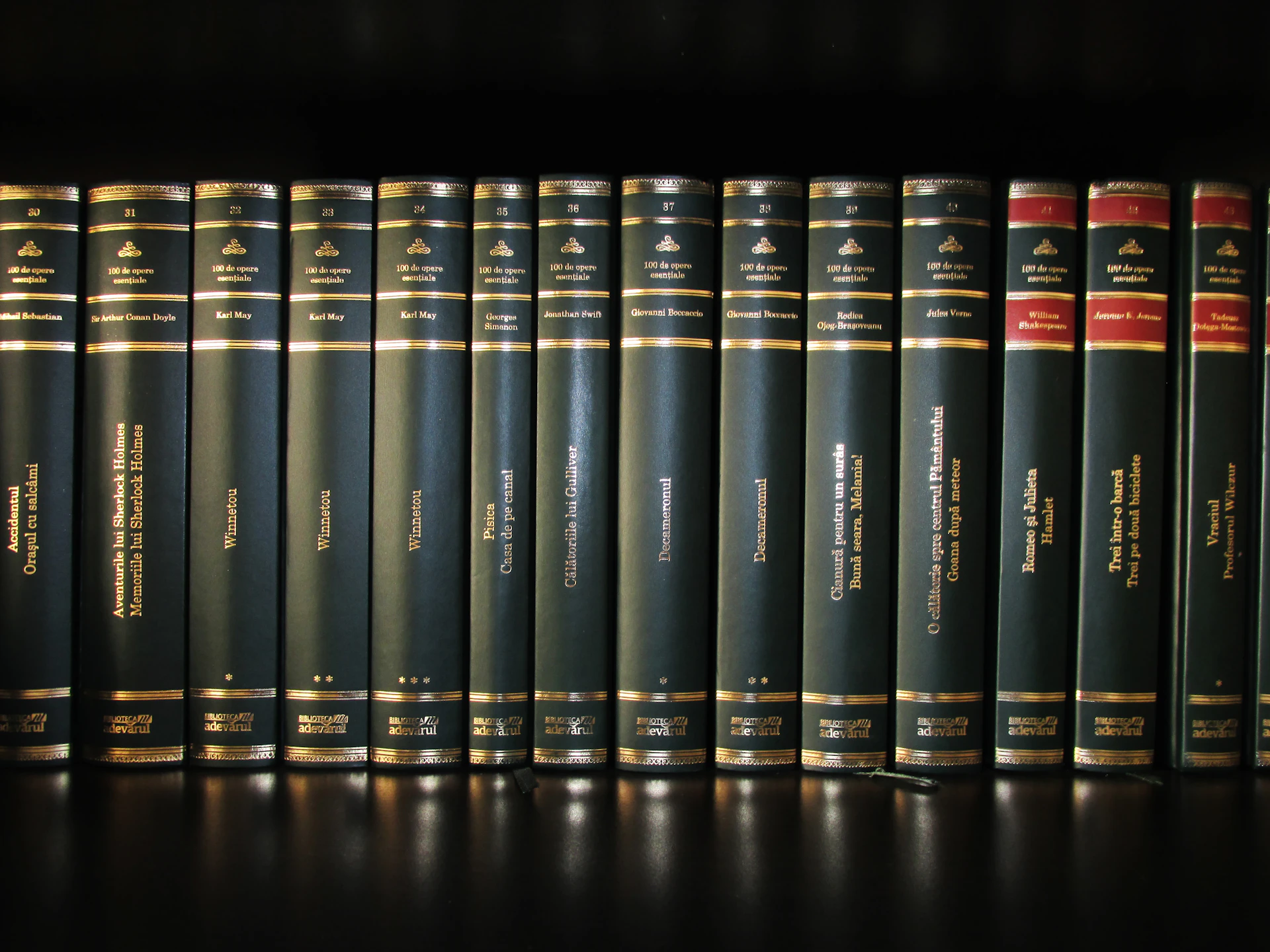 stack of books on shelf