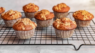 brown cupcakes on white and black checkered table