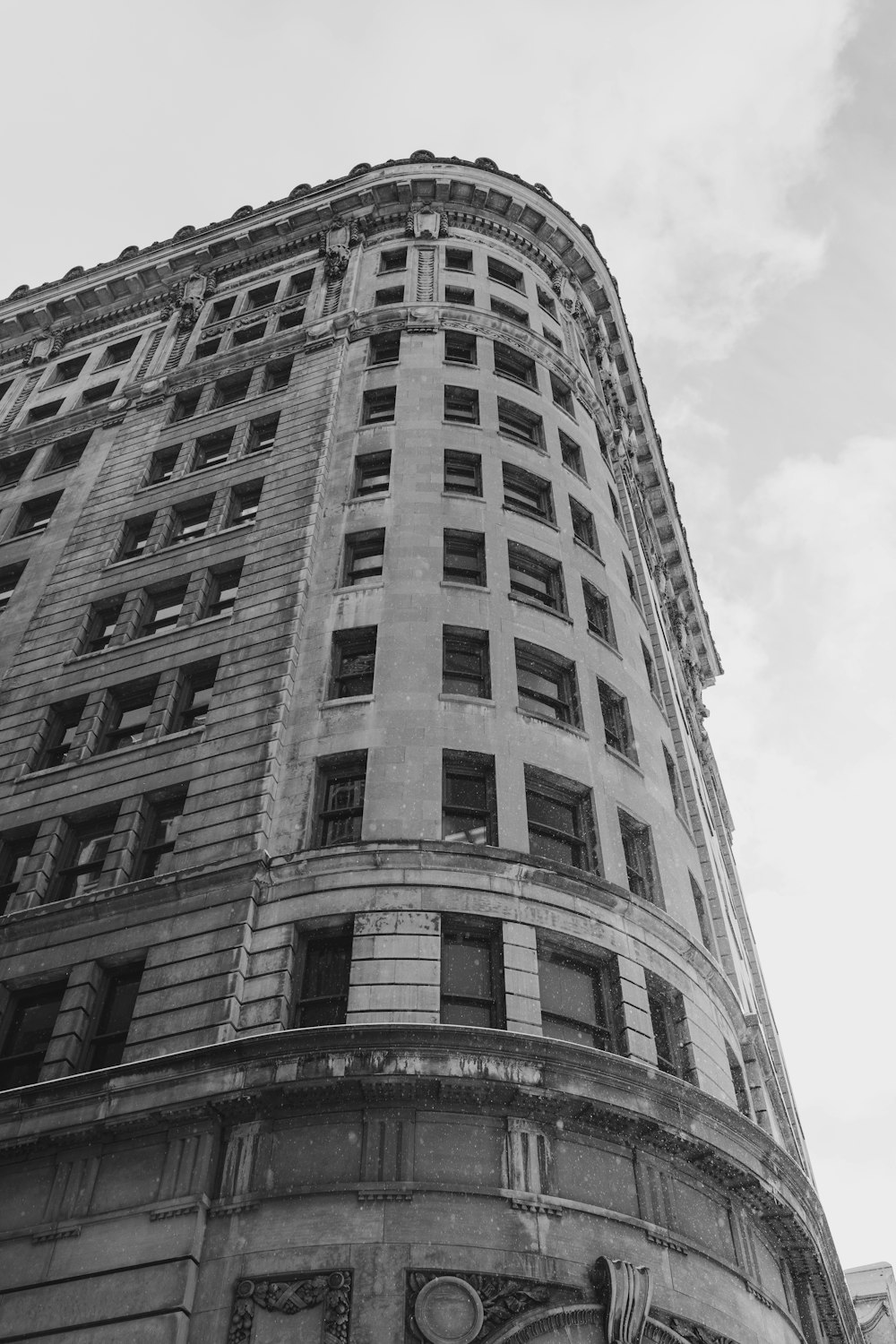 grayscale photo of concrete building