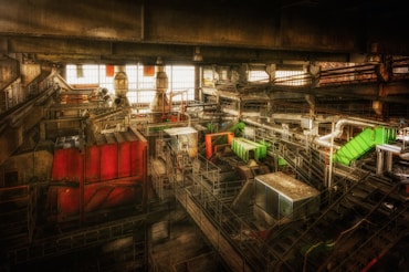 red and green industrial machine