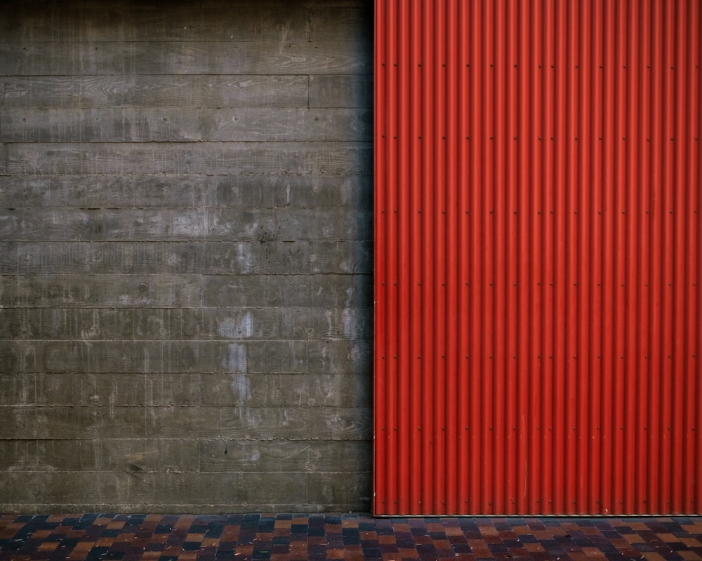 red and gray brick wall