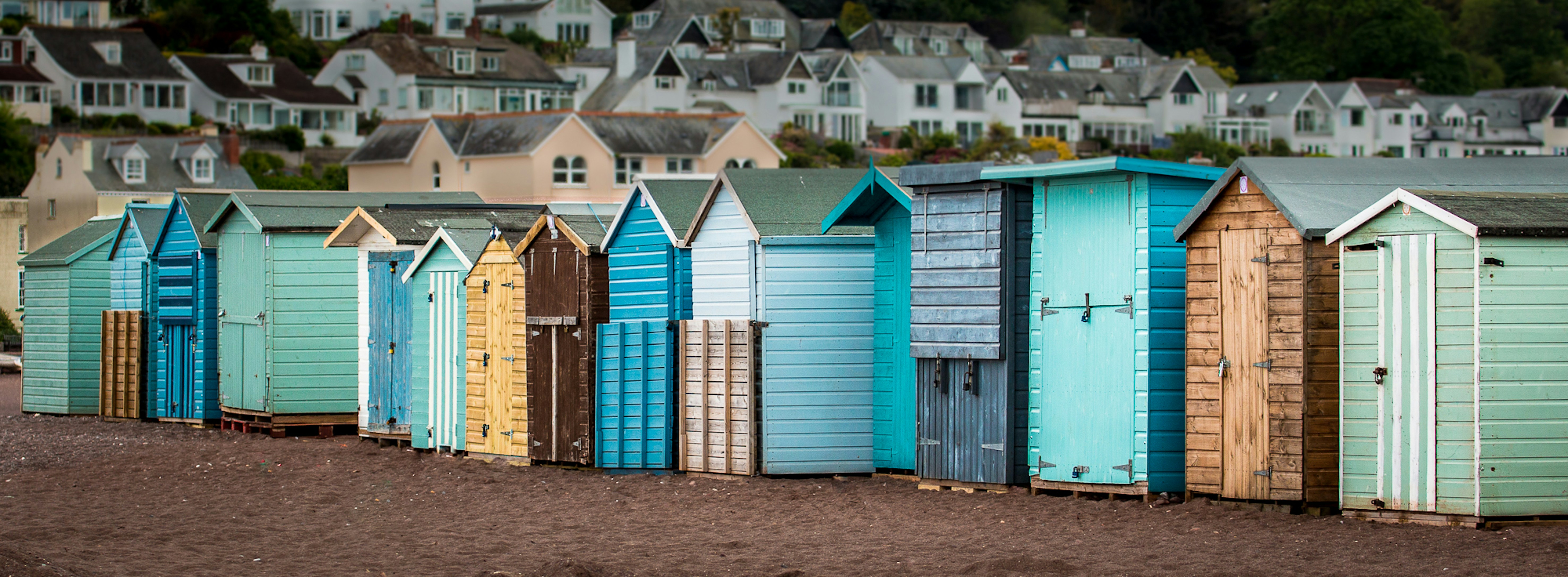 blue and white wooden houses