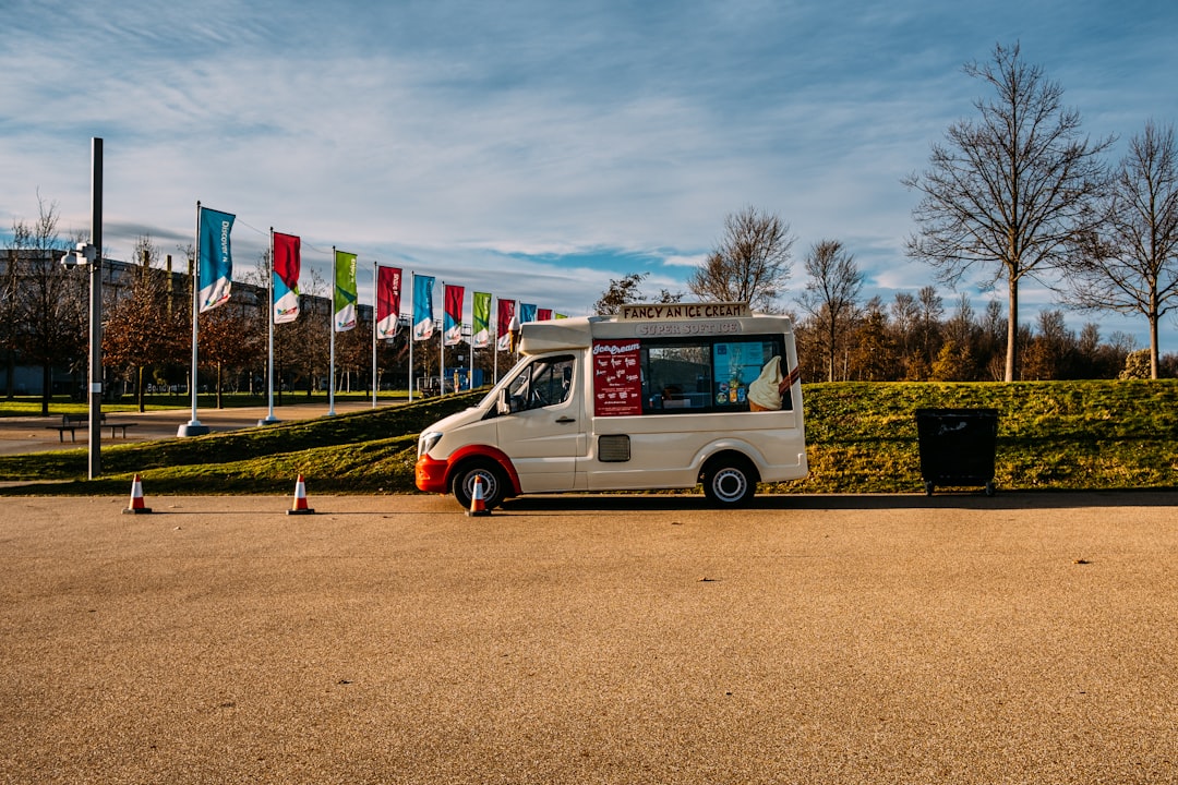 red and white volkswagen t-2 parked on green grass field during daytime