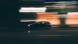A dynamic shot of a vehicle in motion.