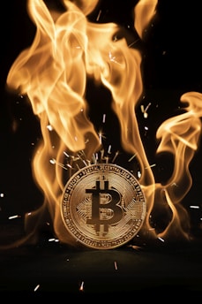 A fiery hellscape background with dark flames and a menacing skull symbolizing $hell fire coin.