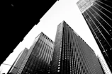 A black and white artistic capture of Chicago’s skyline emphasizing contrast and form.